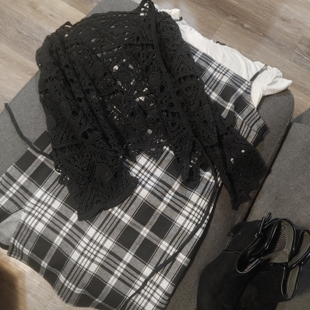 Streetwear Society Black Crochet Sweater